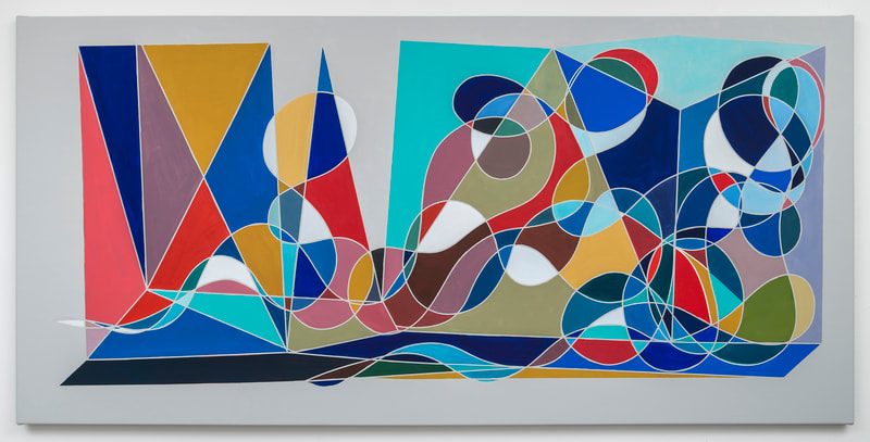 Ensemble, 2020, acrylic on canvas, 38 x 78 in.